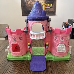 Vintage Fisher Price Little People Lil' Kingdom Palace Pink Castle Playset Rare